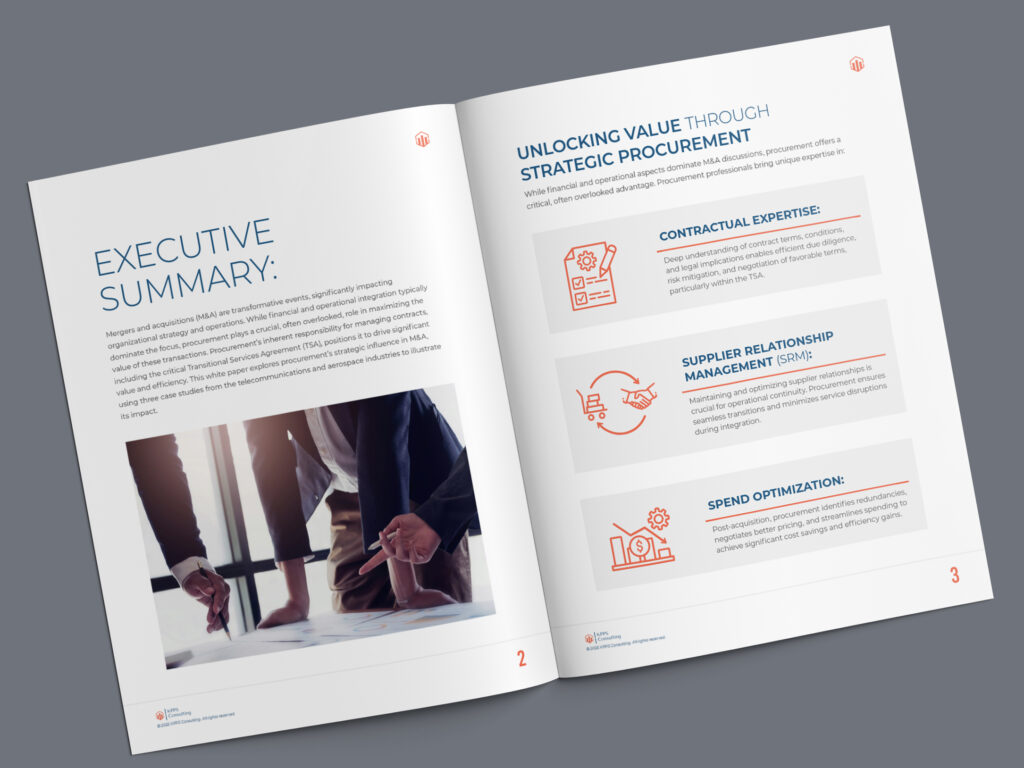 Infographic design within a consulting white paper explaining business strategy process