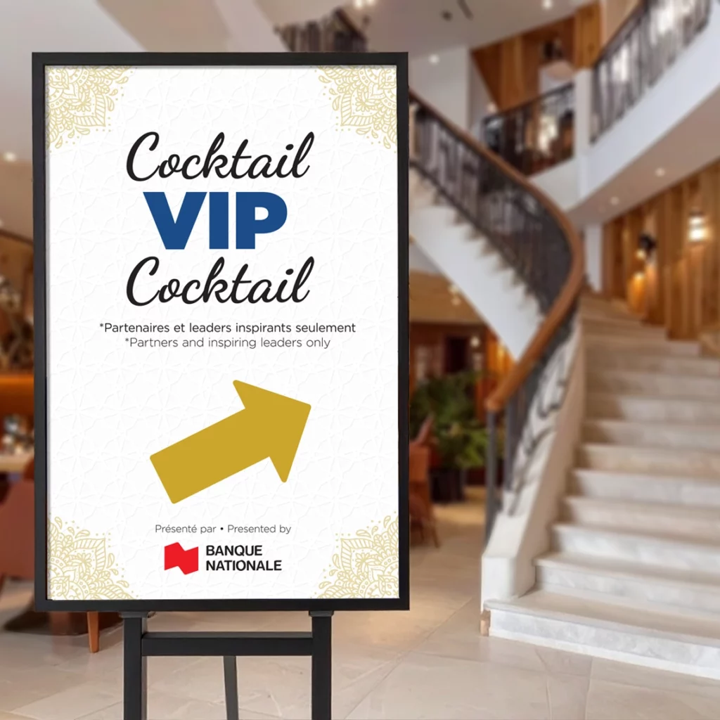 VIP event sign for Souper Tournant – West Island Chamber of Commerce